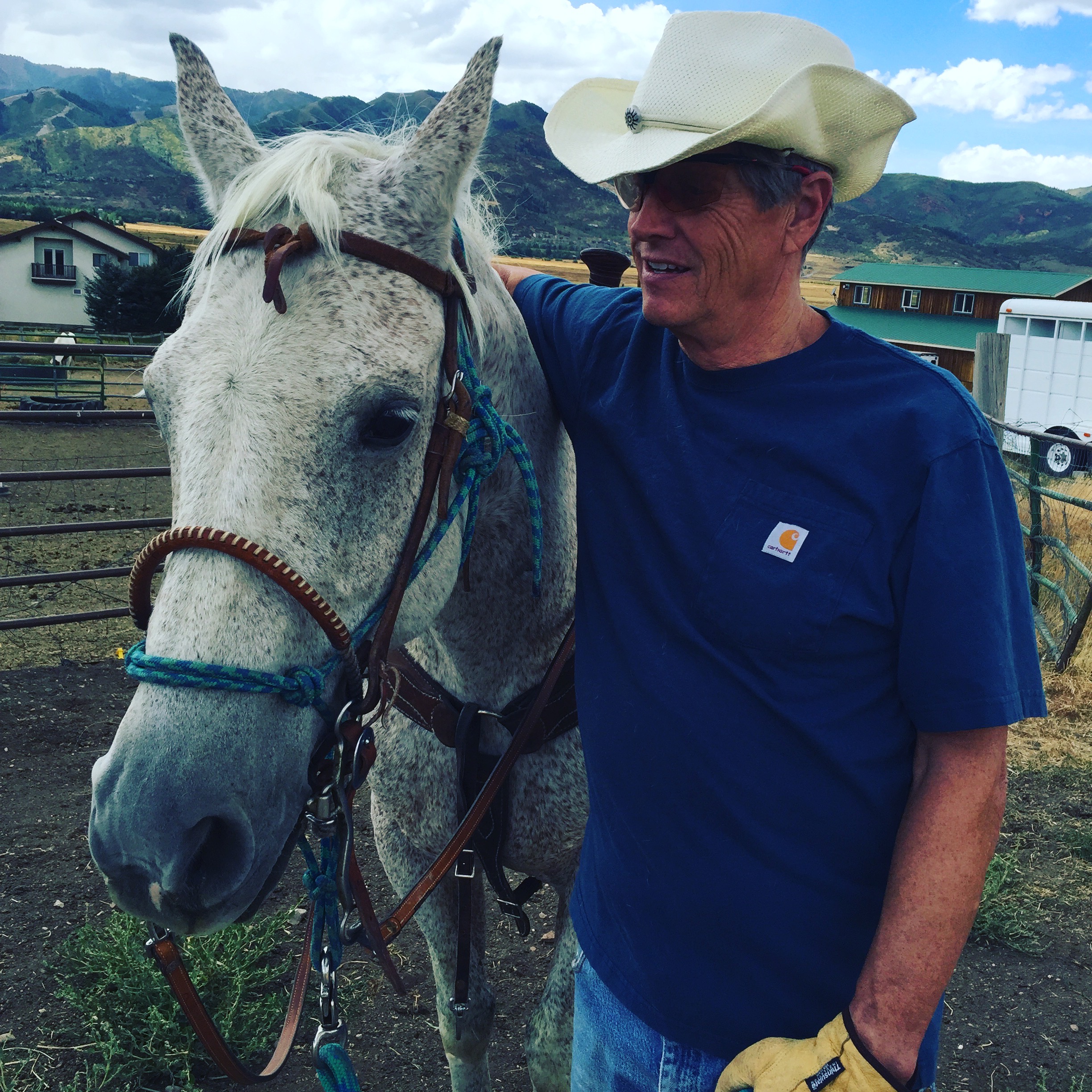 Dr. Badger with his horse on the ranch